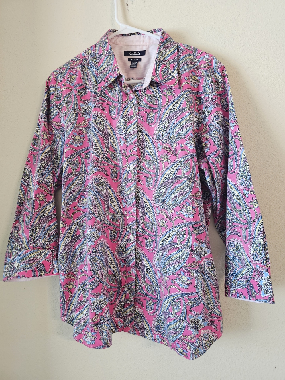 Chaps Pink Paisley-Print Button Down Shirt